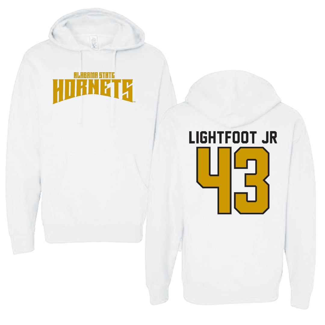 Alabama State University Football White Classic Hoodie - #43 Terrell Lightfoot Jr
