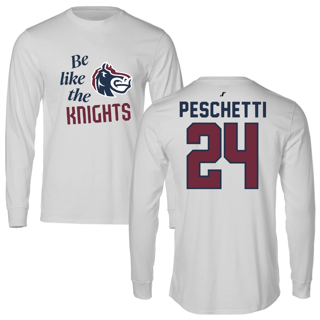 Fairleigh Dickinson University-Metropolitan Campus Soccer Light Gray Be Like Us Long Sleeve - #24 Daniela Peschetti