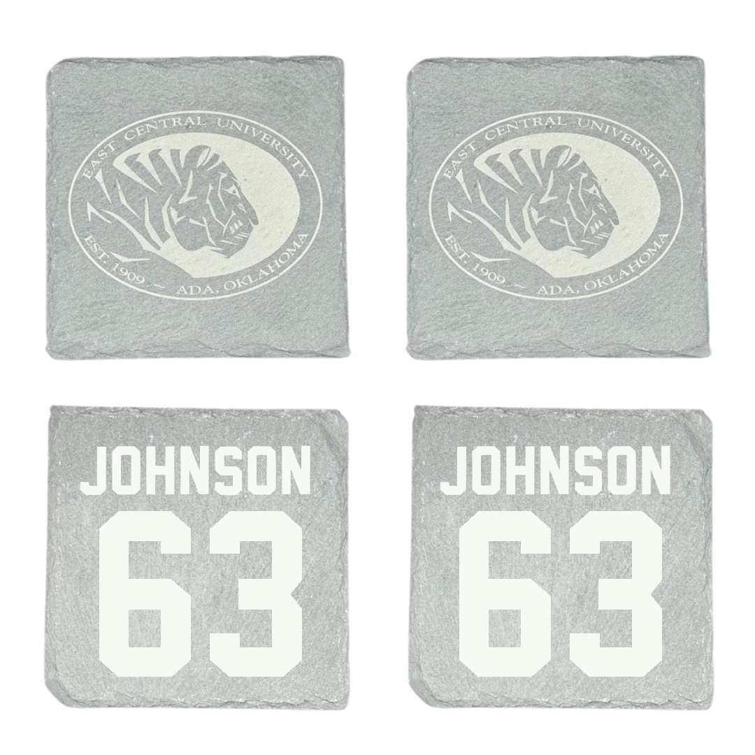 East Central University Football Stone Coaster (4 Pack)  - #63 Tyson Johnson