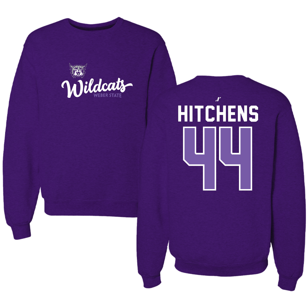 Weber State University Football Purple General Crewneck - #44 Mayson Hitchens