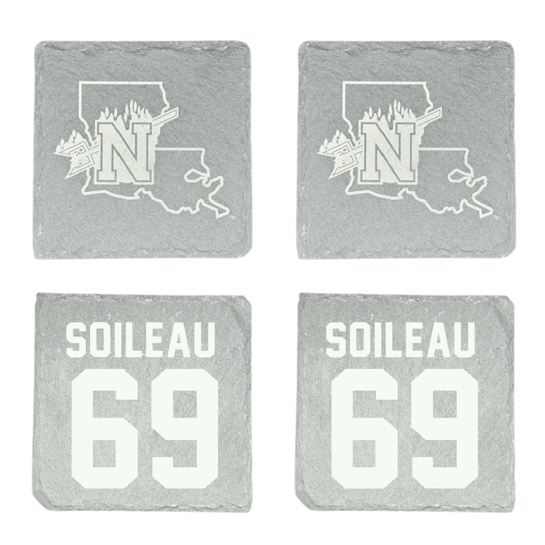 Northwestern State University Football Stone Coaster (4 Pack)  - #69 Nicholas Soileau