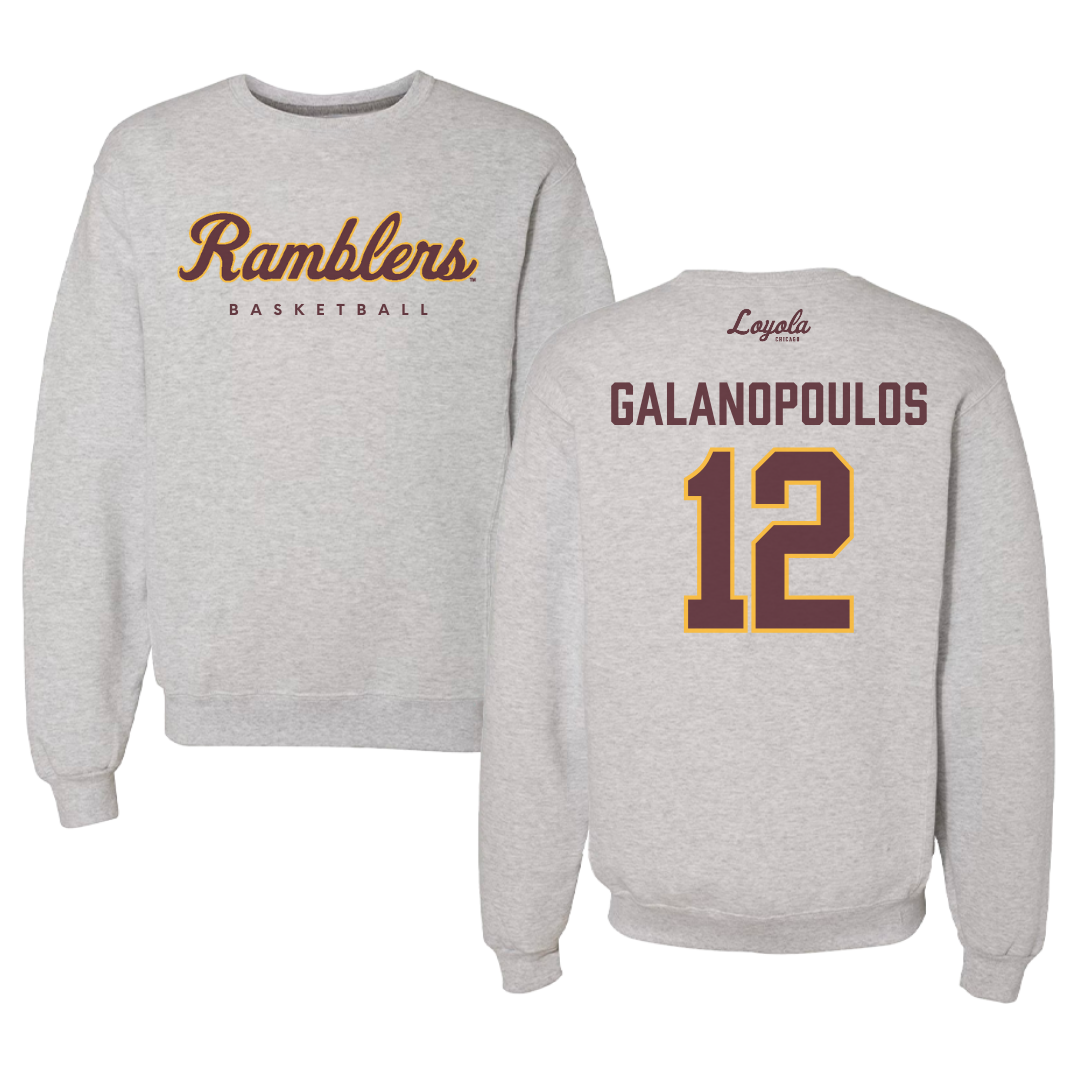 Loyola University-Chicago Basketball Gray Crewneck - #12 Sam Galanopoulos