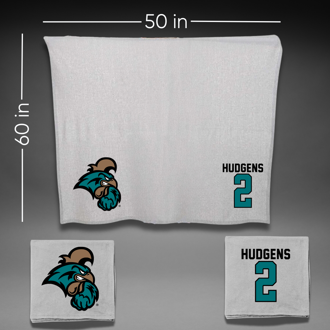 Coastal Carolina University Softball Gray Blanket - #2 Clara Hudgens