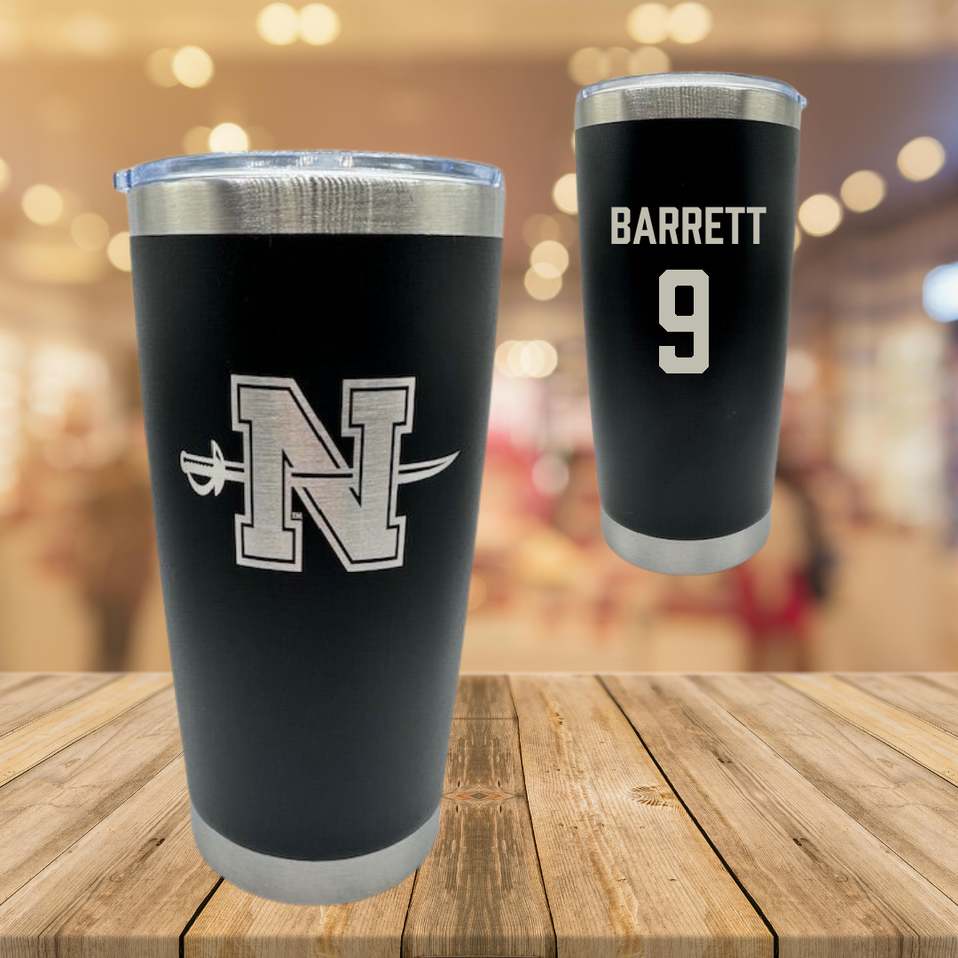 Nicholls State University Soccer Black Stainless Steel Tumbler - #9 Koryn Barrett