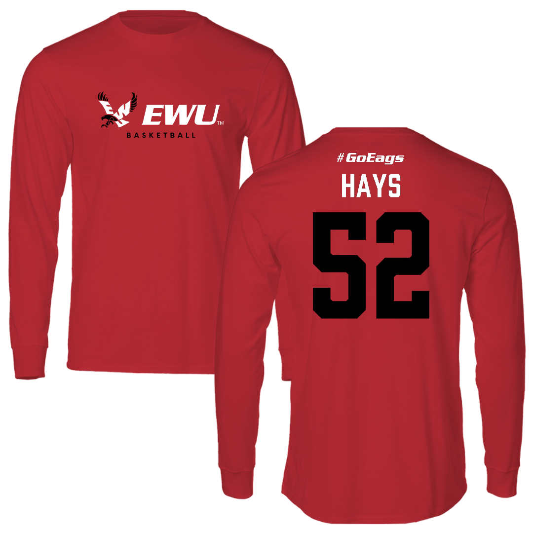 Eastern Washington University Basketball Red Performance Long Sleeve - #52 Bella Hays