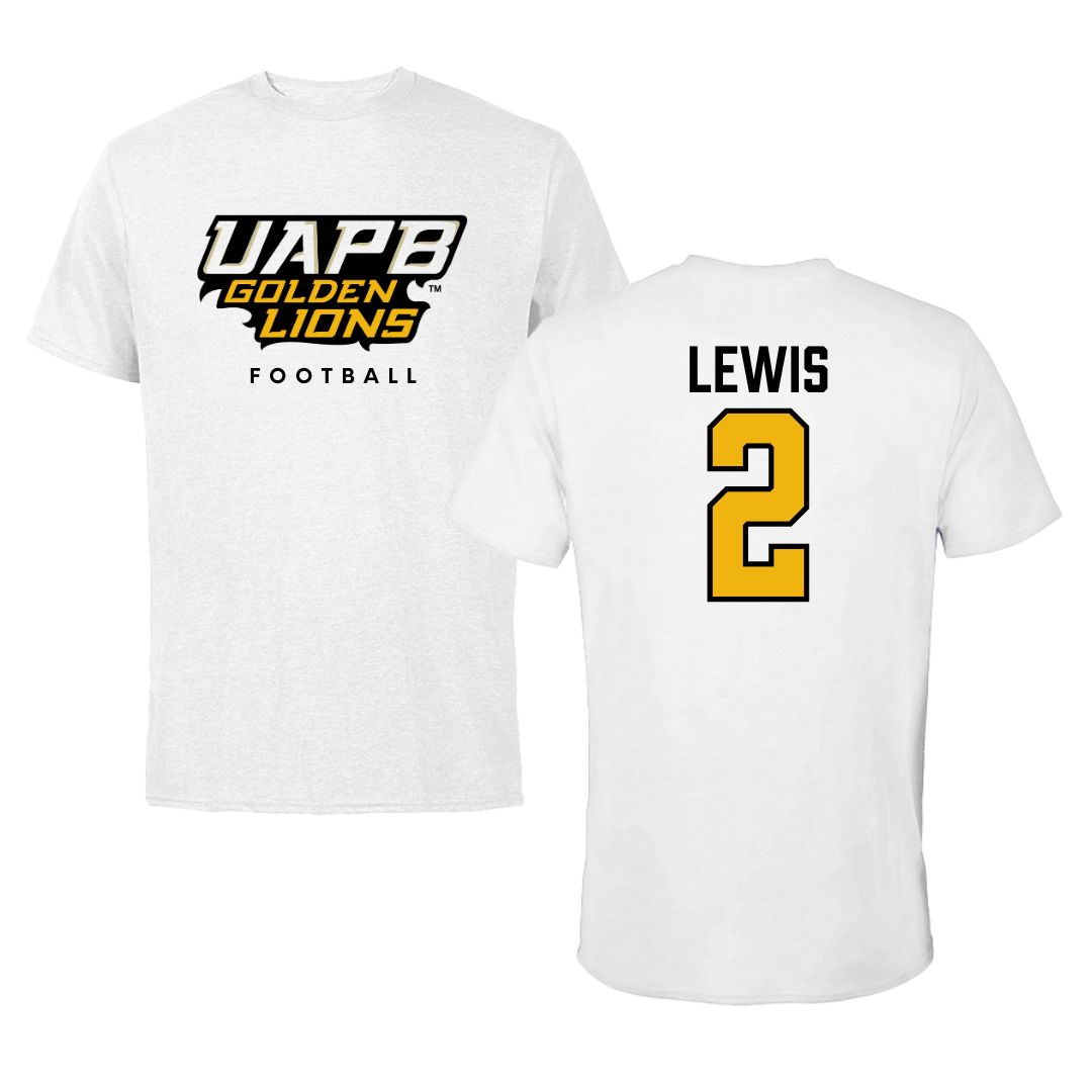 University of Arkansas-Pine Bluff Football White Performance Tee - #2 Kenji Lewis
