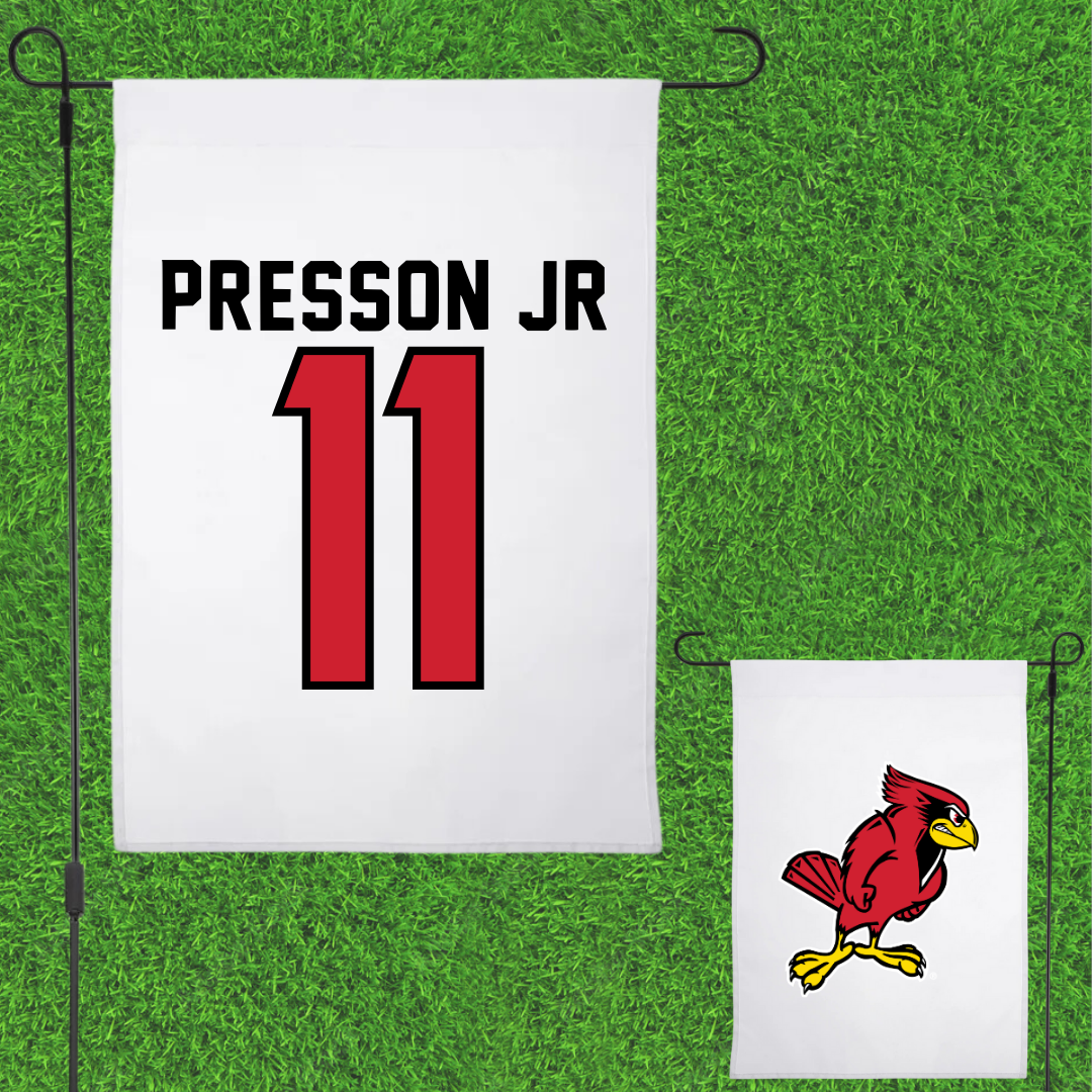 Illinois State University Football White Garden Flag - #11 Scotty Presson Jr