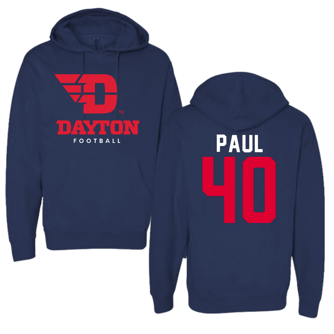 University of Dayton Football Navy Hoodie - #40 Kyler Paul
