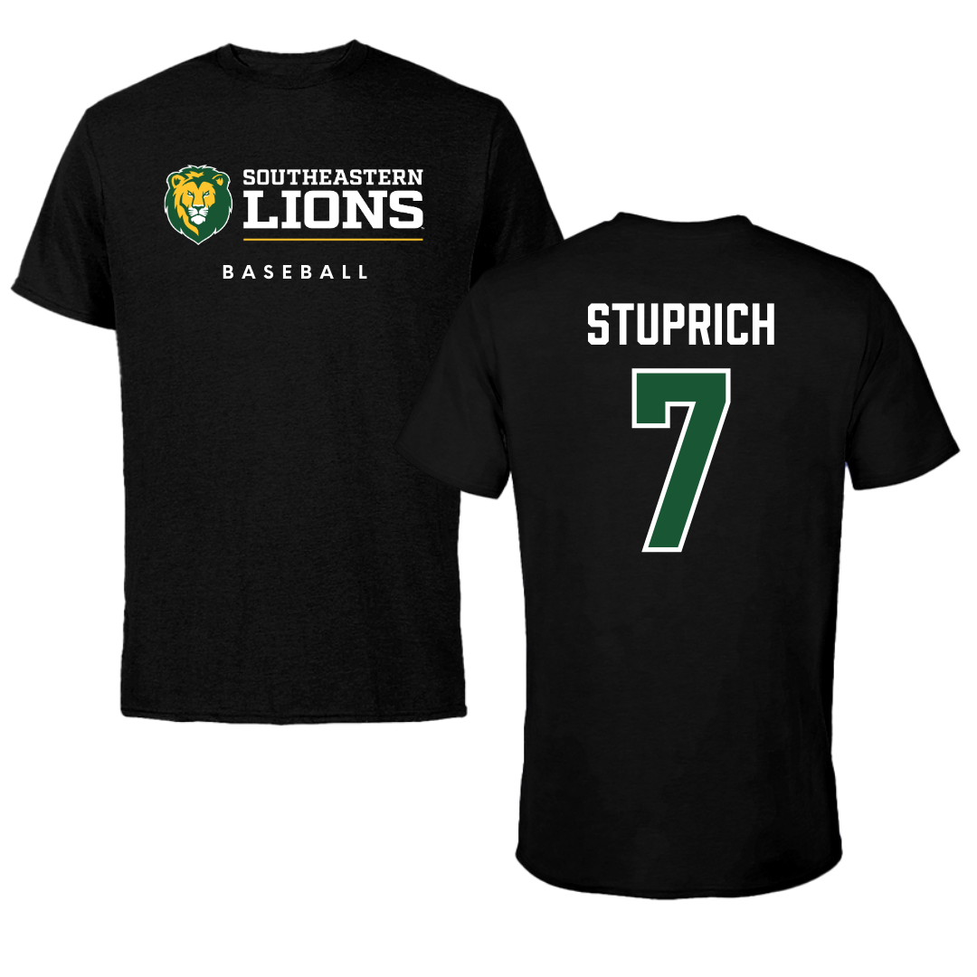 Southeastern Louisiana University Baseball Black Performance Tee - #7 Brennan Stuprich