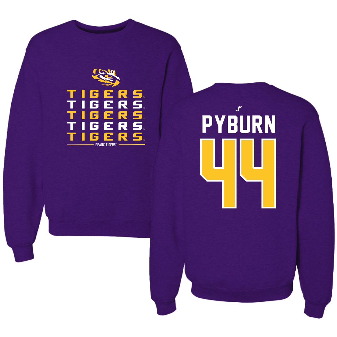 Louisiana State University Football Purple General Crewneck - #44 Jack Pyburn