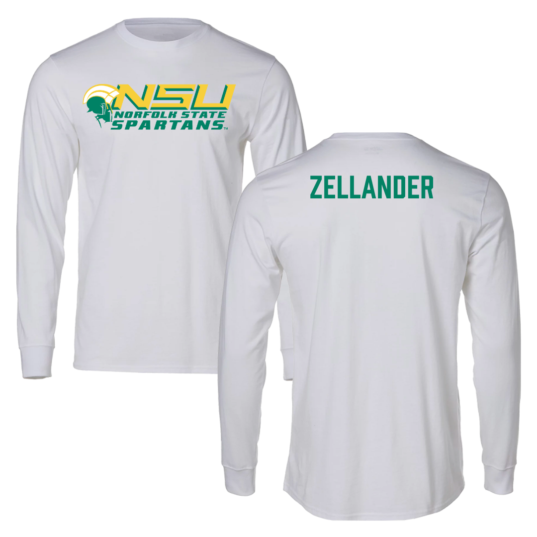 Norfolk State University TF and XC White Performance Long Sleeve - Jeremiah Zellander