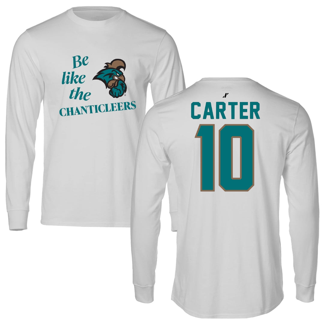 Coastal Carolina University Basketball Light Gray Be Like Us Performance Long Sleeve - #10 Dalanna Carter