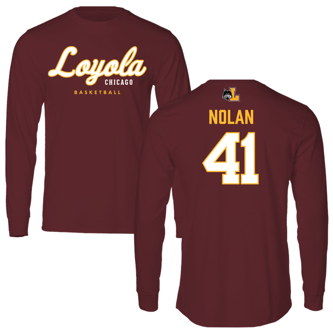 Loyola University-Chicago Basketball Maroon Block Long Sleeve - #41 Emma Nolan