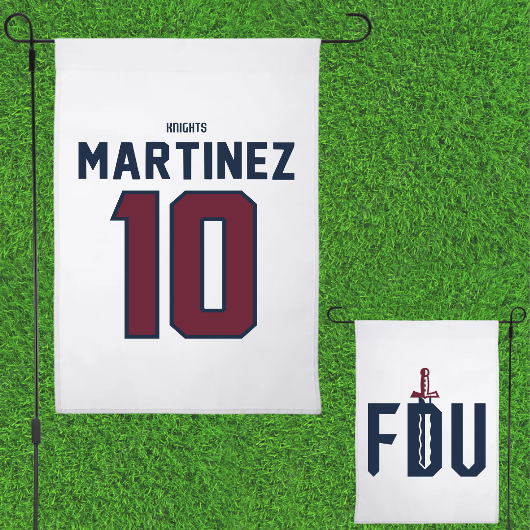 Fairleigh Dickinson University-Metropolitan Campus Soccer White Garden Flag - #10 Laura Martinez
