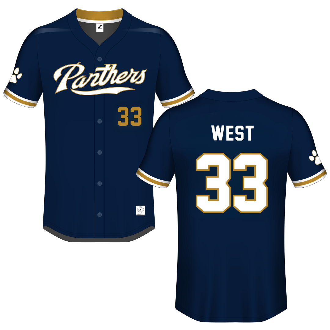 Florida International University Blue Button-Down Jersey - #33 Brylan West