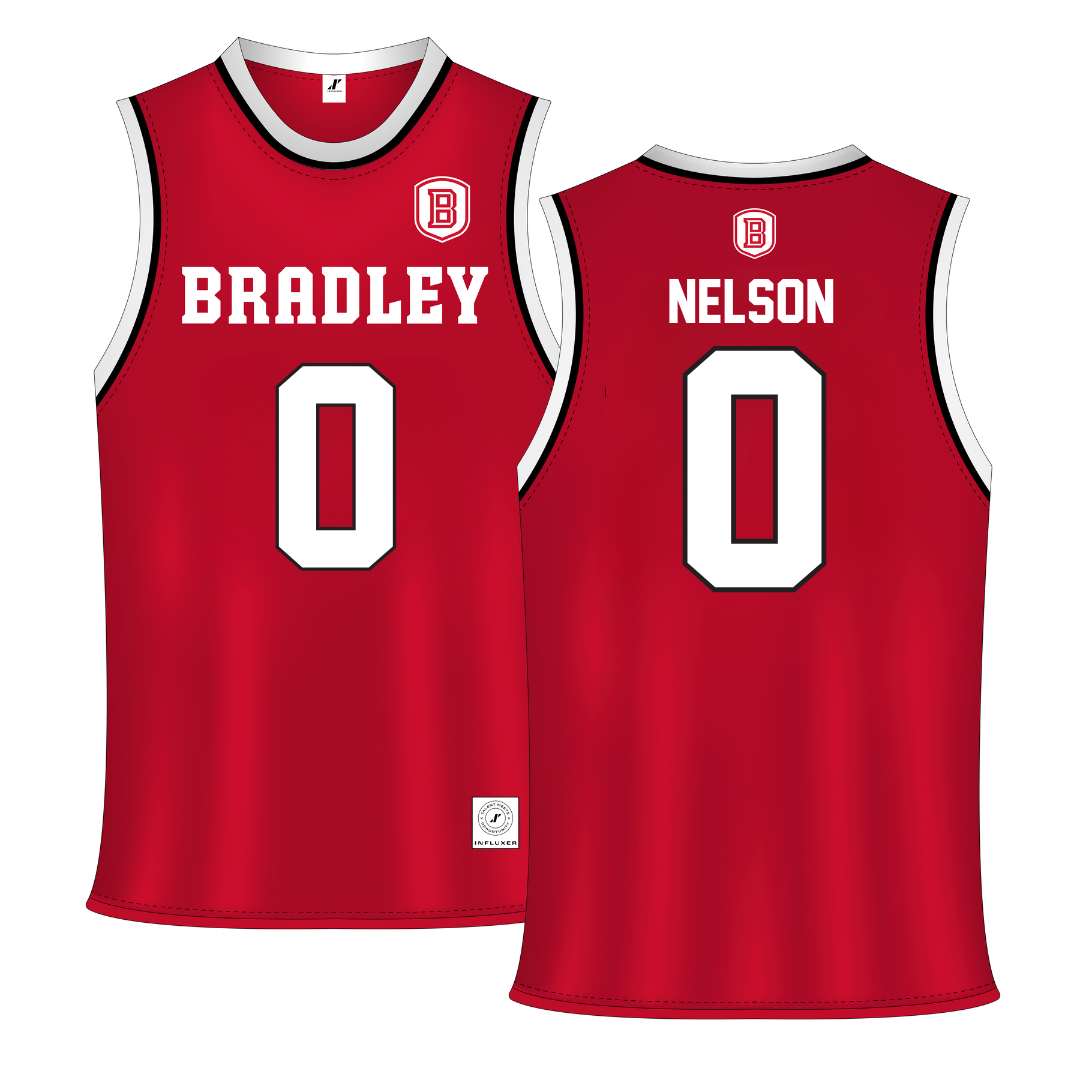 Bradley University Red Basketball Jersey - #0 Kaylen Nelson