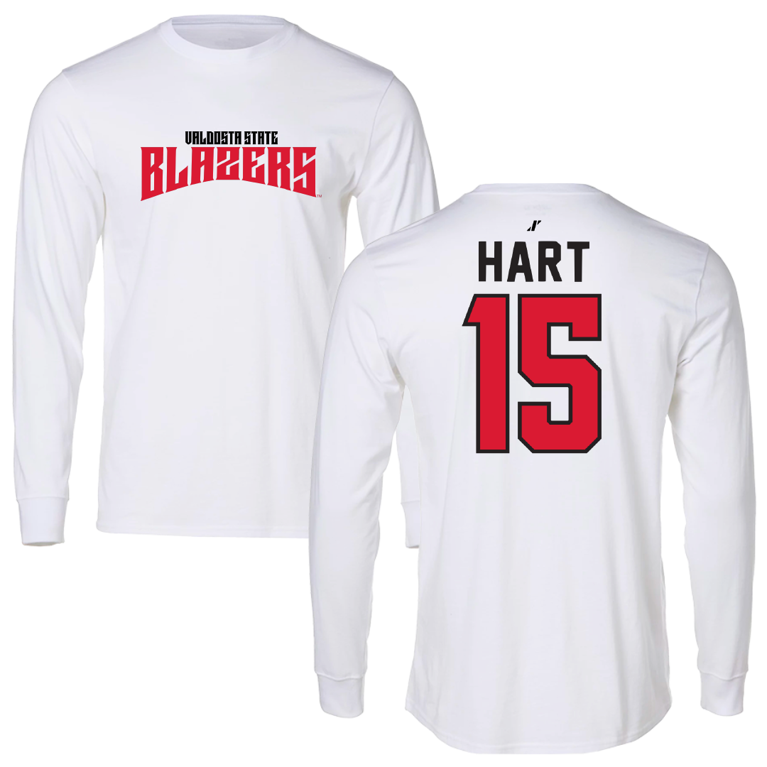 Valdosta State University Basketball White Classic Performance Long Sleeve - #15 Carlos Hart