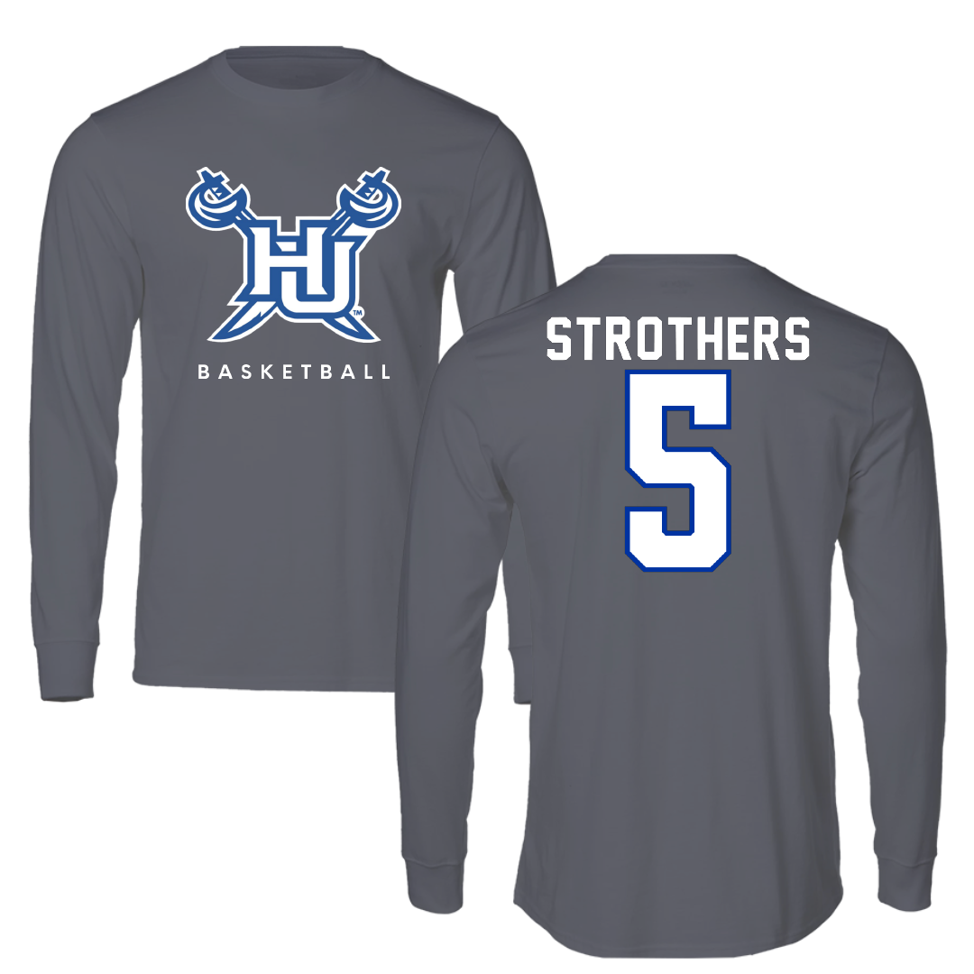 Hampton University Basketball Gray Long Sleeve - #5 Etienne Strothers