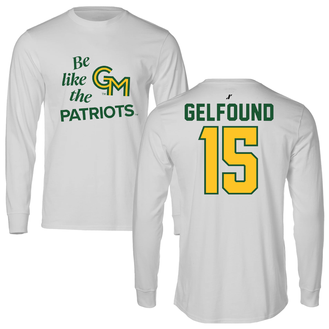 George Mason University Volleyball Light Gray Be Like Us Performance Long Sleeve - #15 Gabriella Gelfound