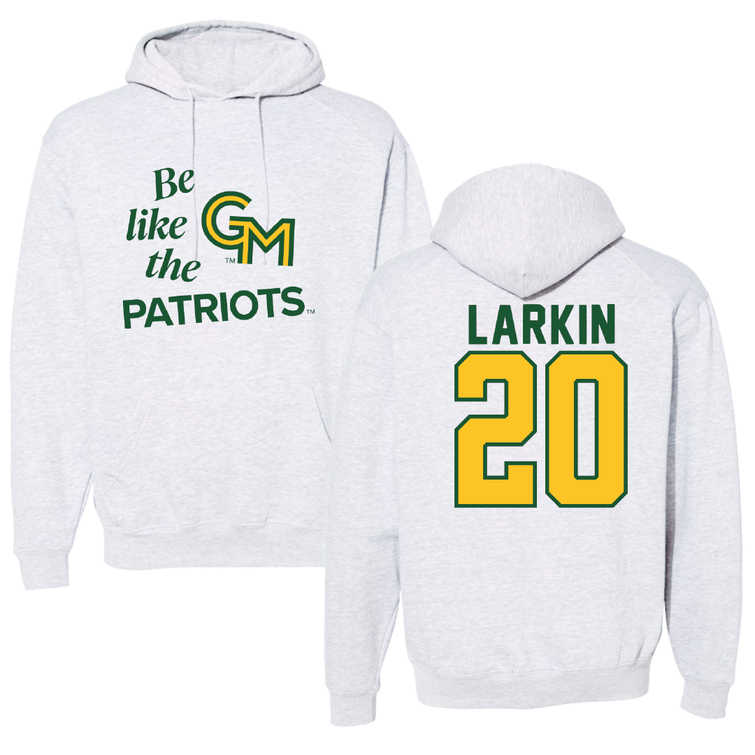 George Mason University Volleyball Light Gray Be Like Us Hoodie - #20 Camille Larkin