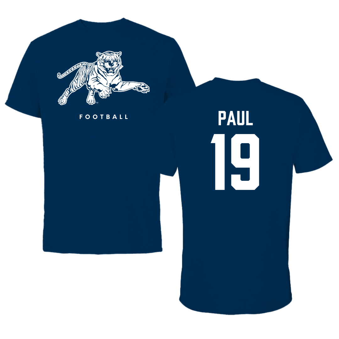 Jackson State University Football Navy Tee - #19 Kobe Paul
