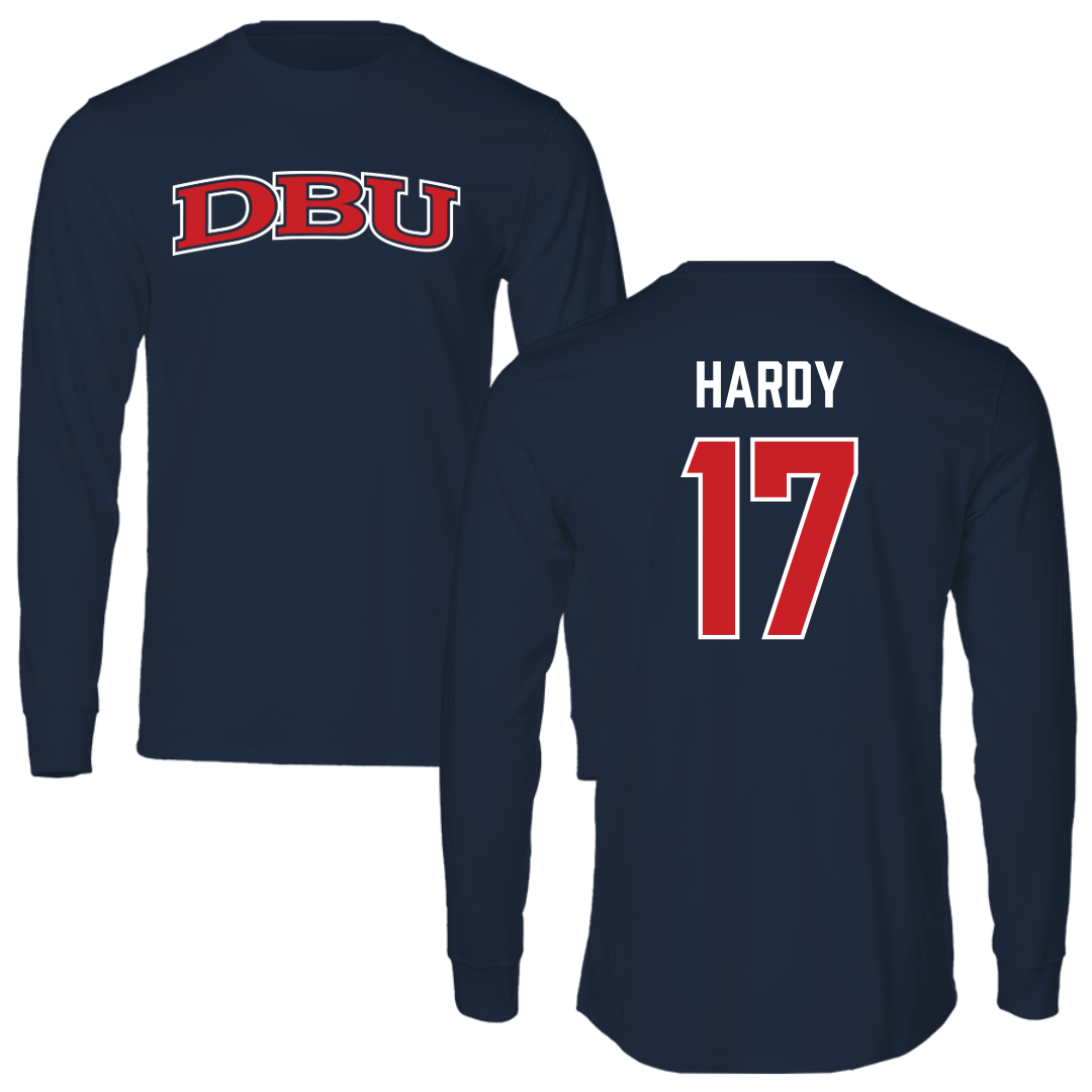 Dallas Baptist University Lacrosse Navy DBU Long Sleeve - #17 Austin Hardy