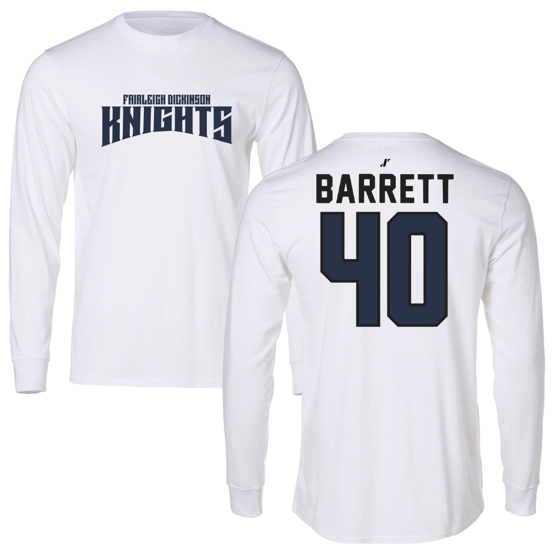 Fairleigh Dickinson University-Metropolitan Campus Baseball White Classic Long Sleeve - #40 Ian Barrett