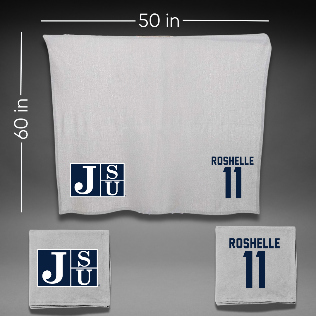 Jackson State University Basketball Gray Blanket - #11 Madison Roshelle