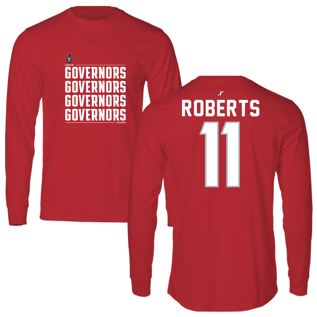 Austin Peay State University Softball Red General Performance Long Sleeve - #11 Macee Roberts