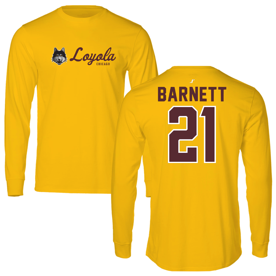Loyola University-Chicago Softball Gold General Performance Long Sleeve - #21 Sydney Barnett