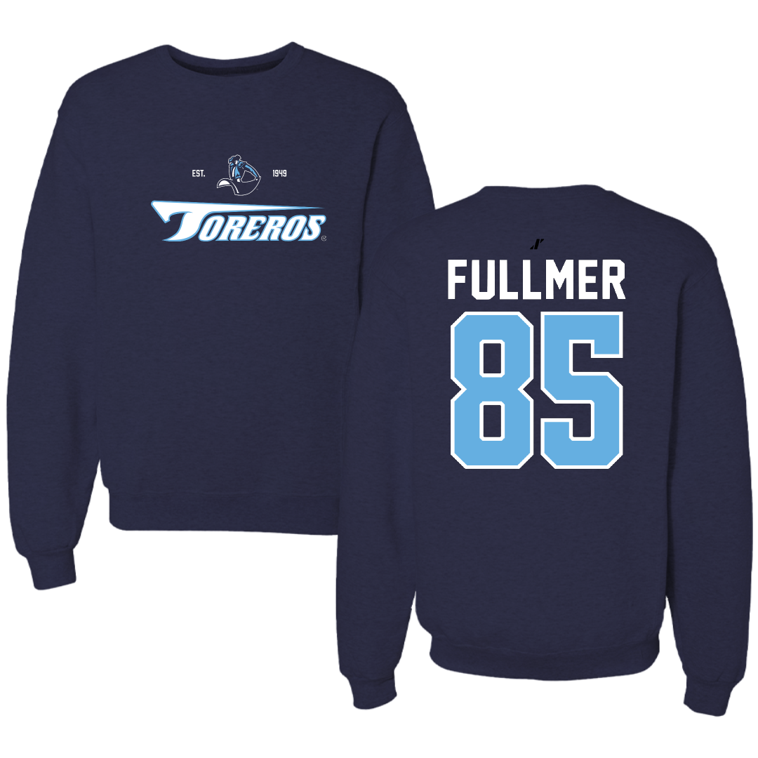 University of San Diego Football Navy General Crewneck - #85 Zane Fullmer