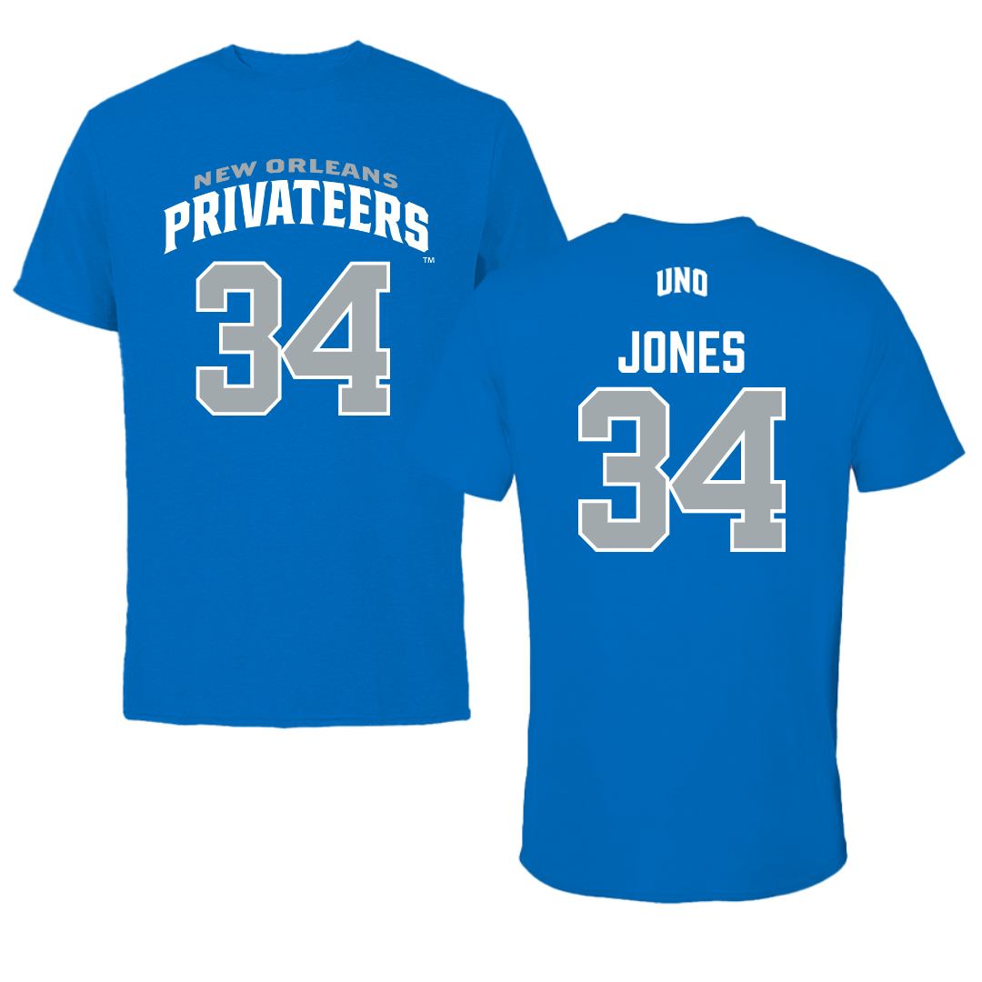 University of New Orleans Baseball Blue Jersey Tee - #34 Skylar Jones