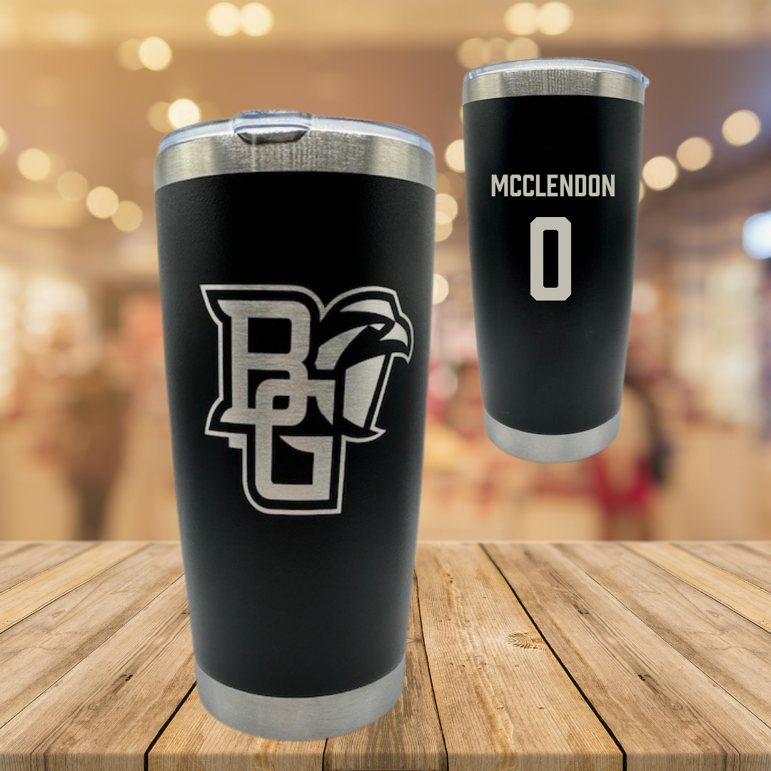 Bowling Green State University Football Black Stainless Steel Tumbler - #0 Darius McClendon