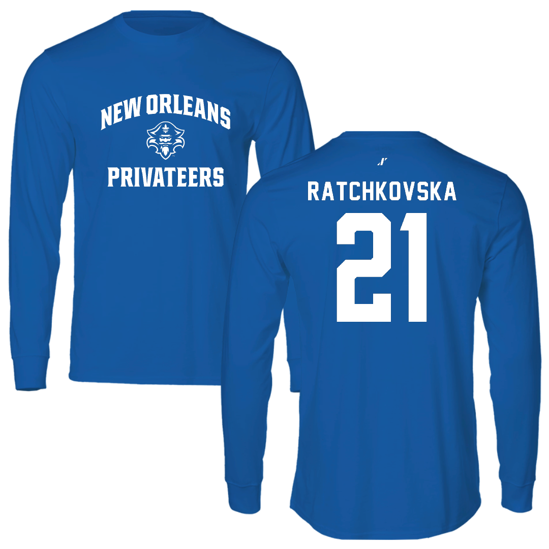 University of New Orleans Volleyball Blue General Performance Long Sleeve - #21 Elani Ratchkovska