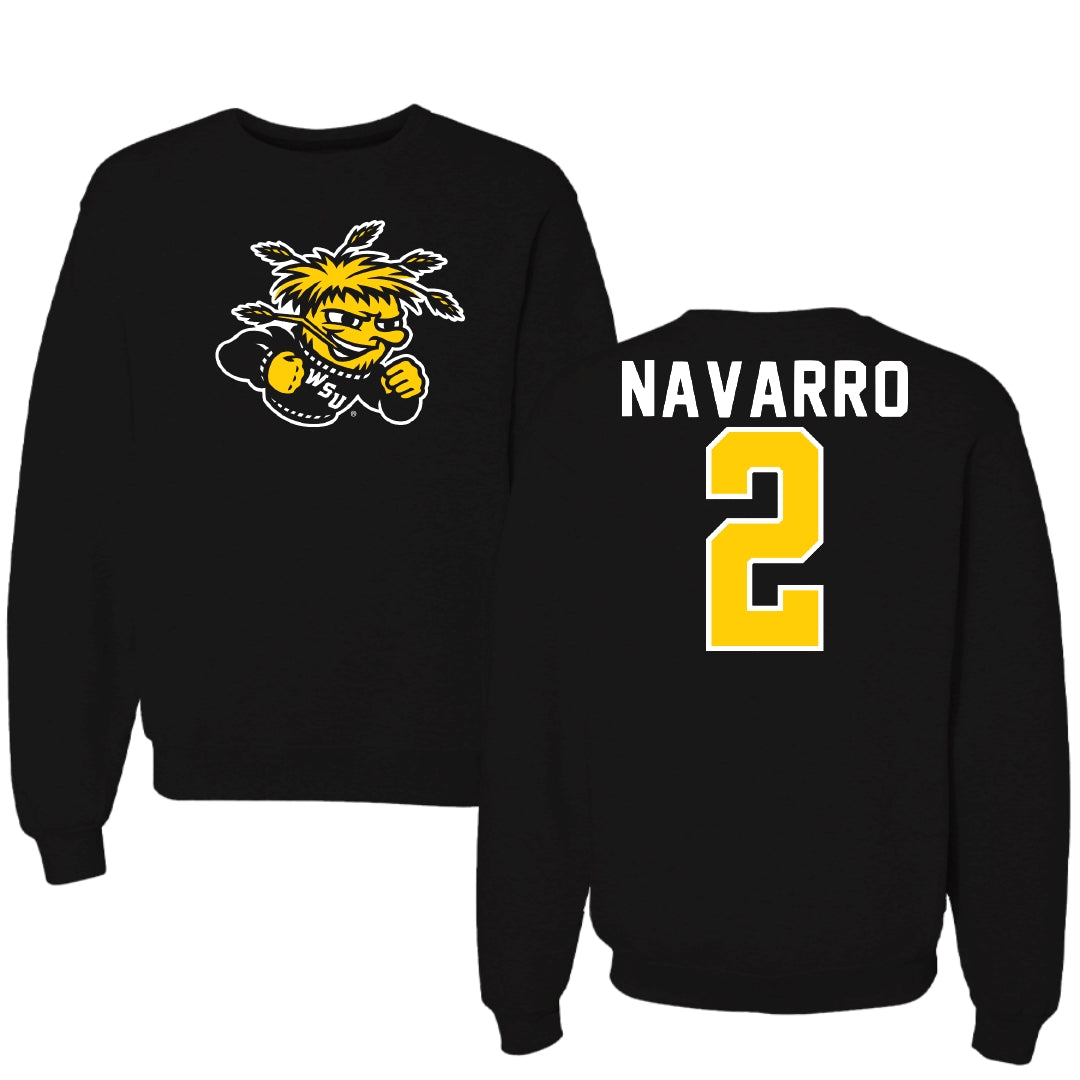 Wichita State University Softball Black Mascot Crewneck - #2 Makayla Navarro