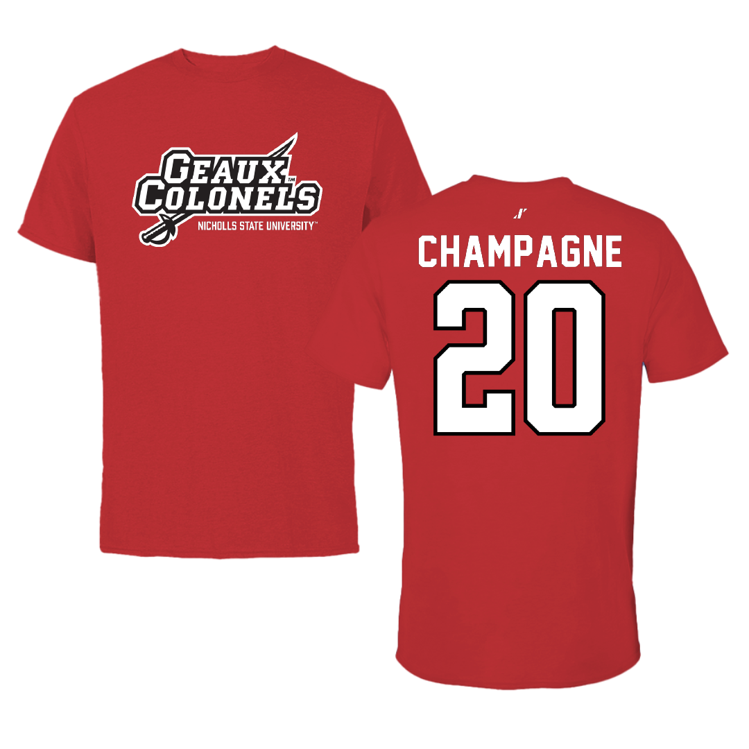 Nicholls State University Soccer Red General Tee - #20 Gabby Champagne