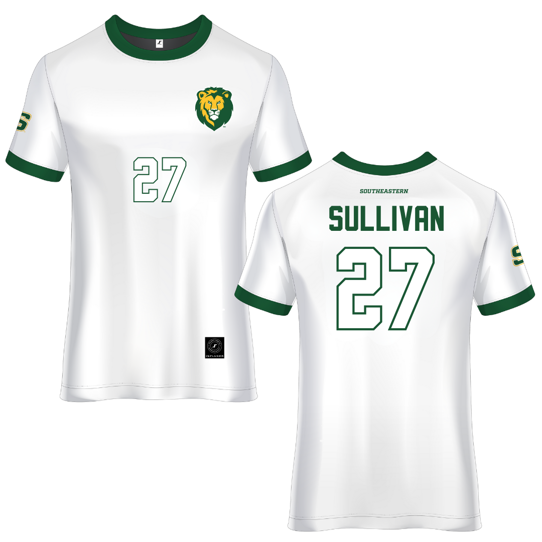 Southeastern Louisiana University White Soccer Jersey - #27 Piper Sullivan