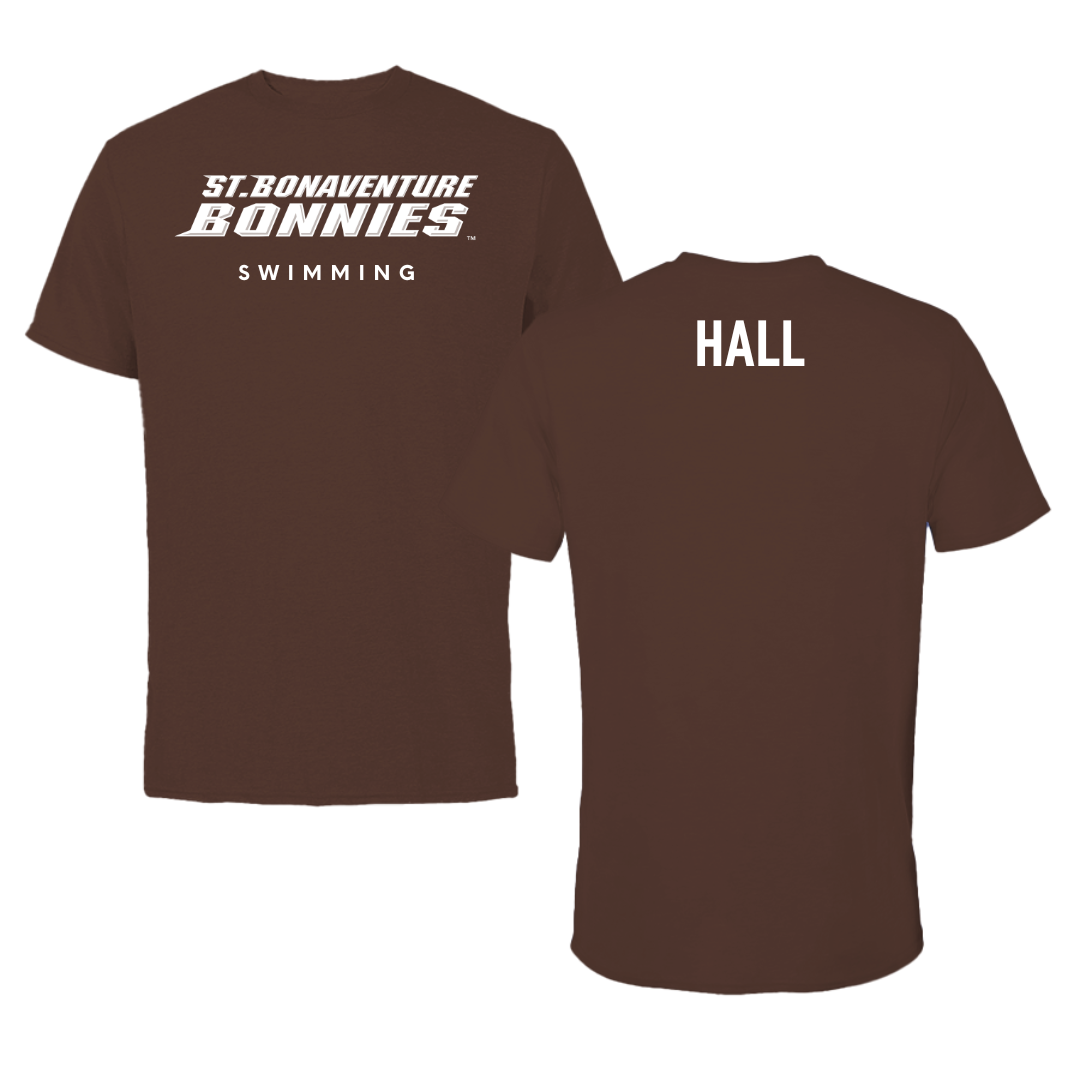 St. Bonaventure University Swimming & Diving Brown Tee - Aiden Hall
