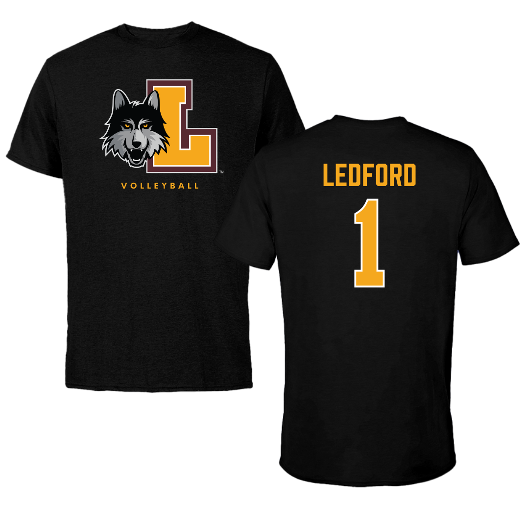 Loyola University-Chicago Volleyball Black Mascot Tee - #1 Charlie Ledford