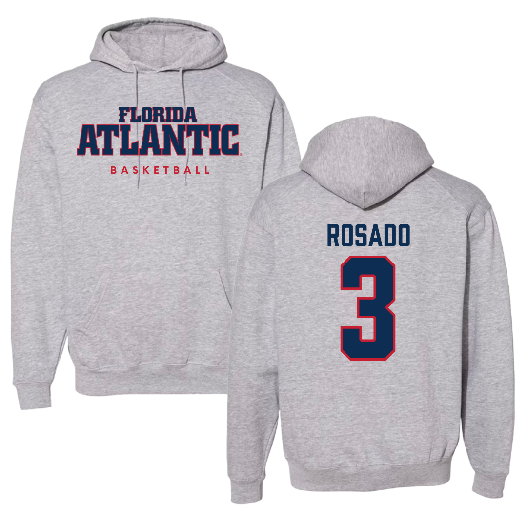 Florida Atlantic University Basketball Gray Hoodie - #3 Giancarlo Rosado