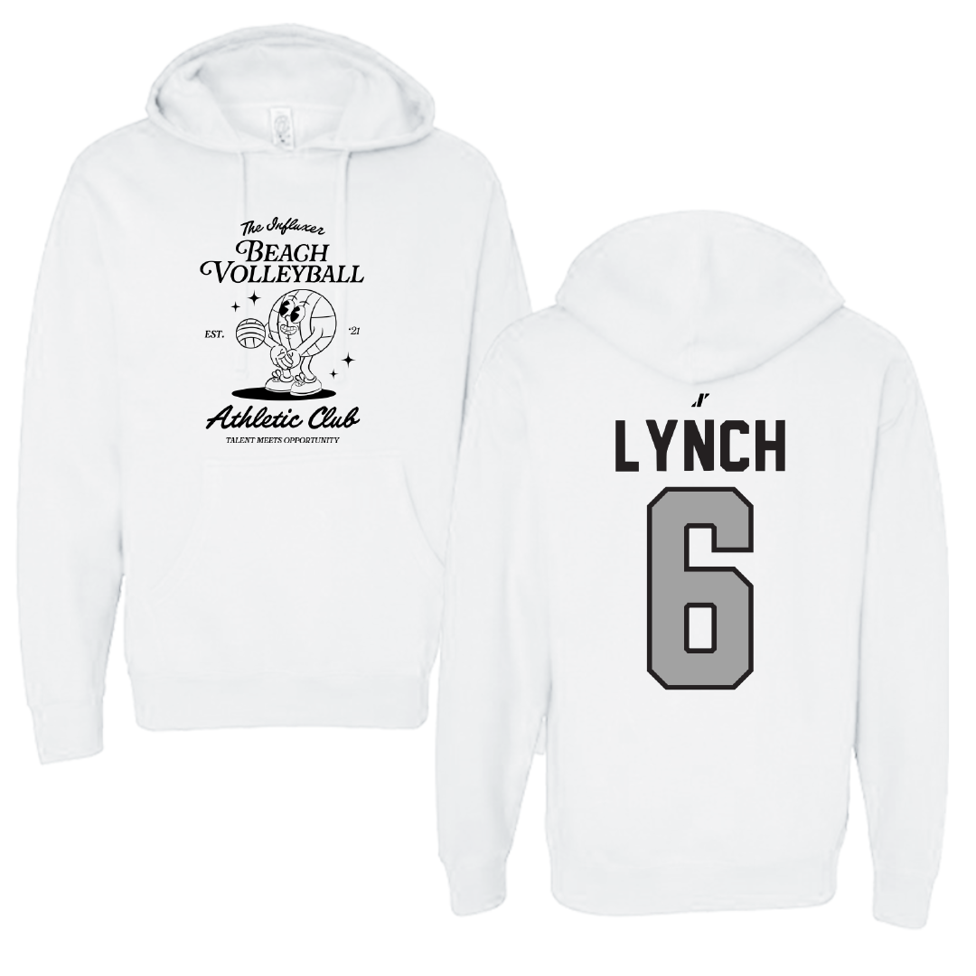 Beach Volleyball White Influxer Athletic Club Hoodie - #6 Carley Lynch