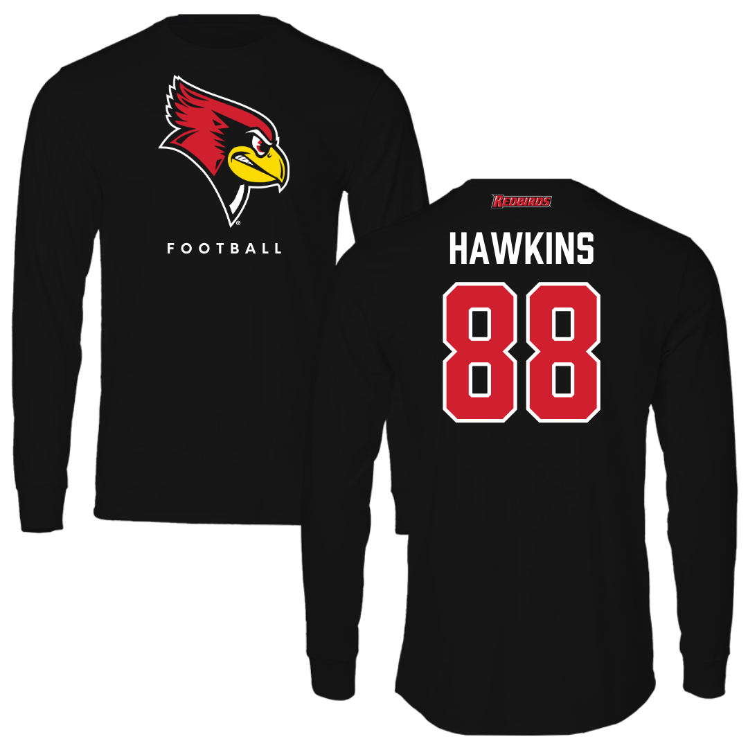 Illinois State University Football Black Mascot Performance Long Sleeve - #88 Nick Hawkins