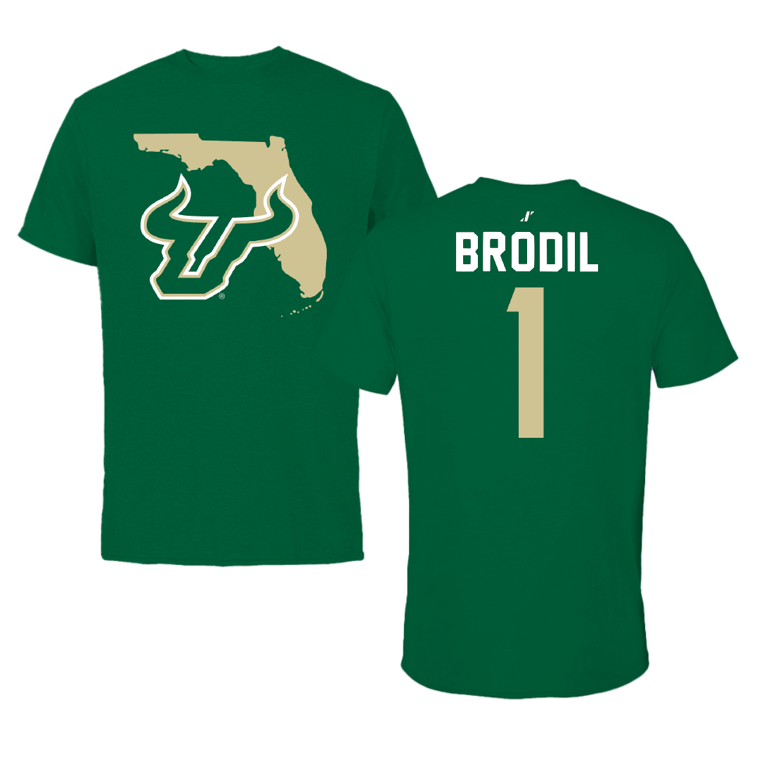 University of South Florida Baseball Green State Performance Tee - #1 Marcus Brodil