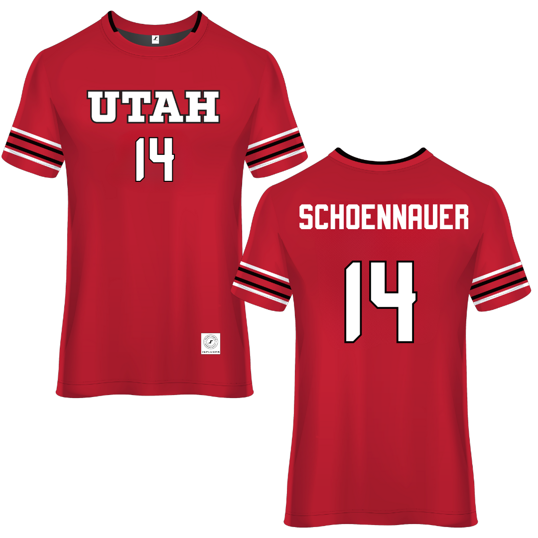 University of Utah Red Soccer Jersey - #14 Kennedy Schoennauer