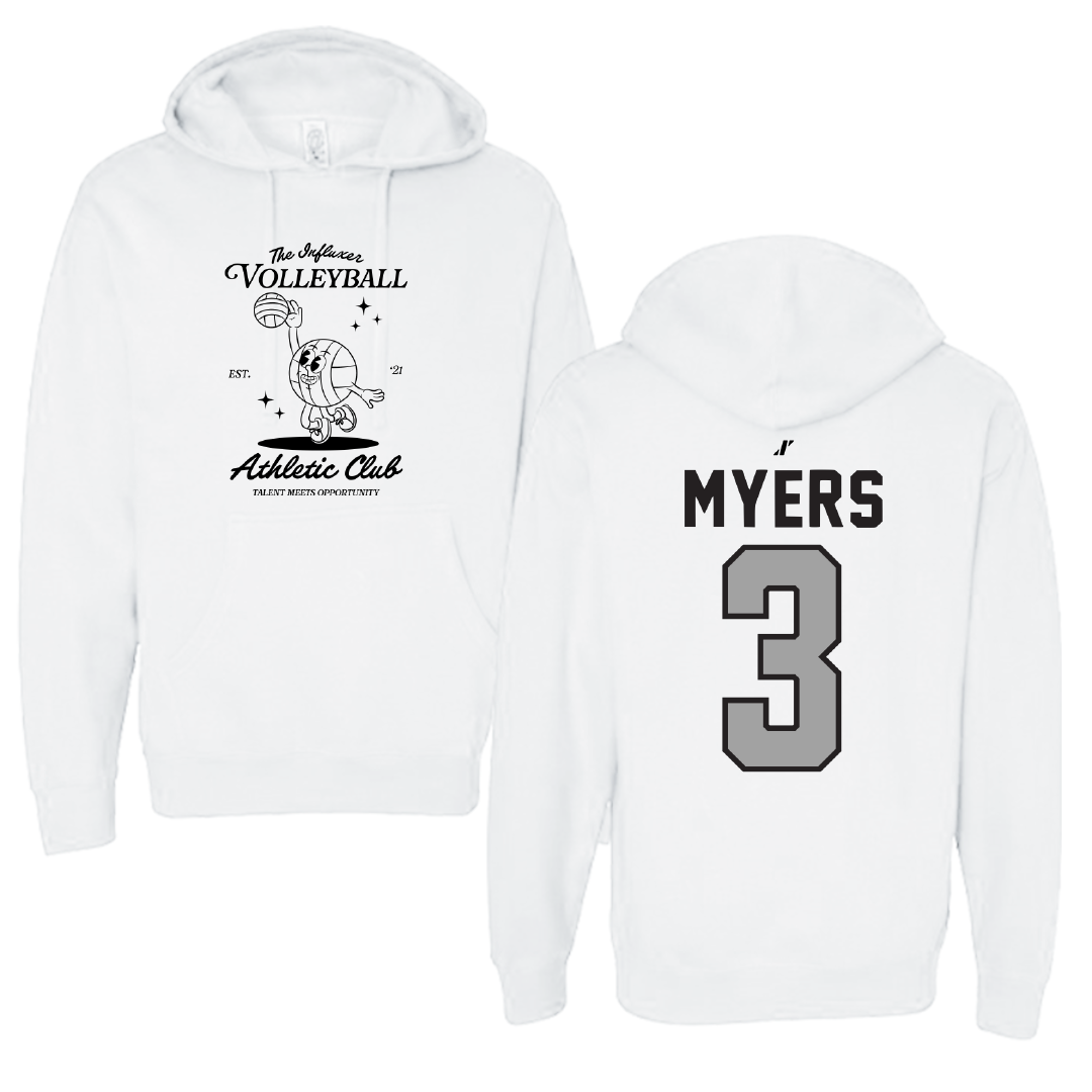 Volleyball White Influxer Athletic Club Hoodie - #3 Ryan Myers