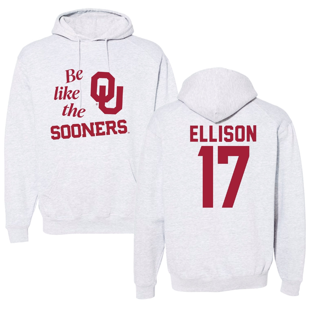 University of Oklahoma Volleyball Light Gray Be Like Us Hoodie - #17 Daleigh Ellison