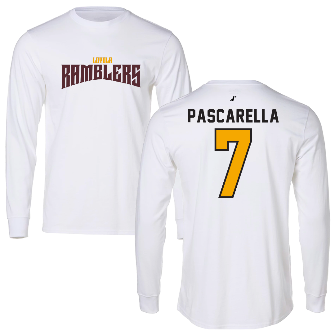 Loyola University-Chicago Soccer White Classic Long Sleeve - #7 Jordan Pascarella