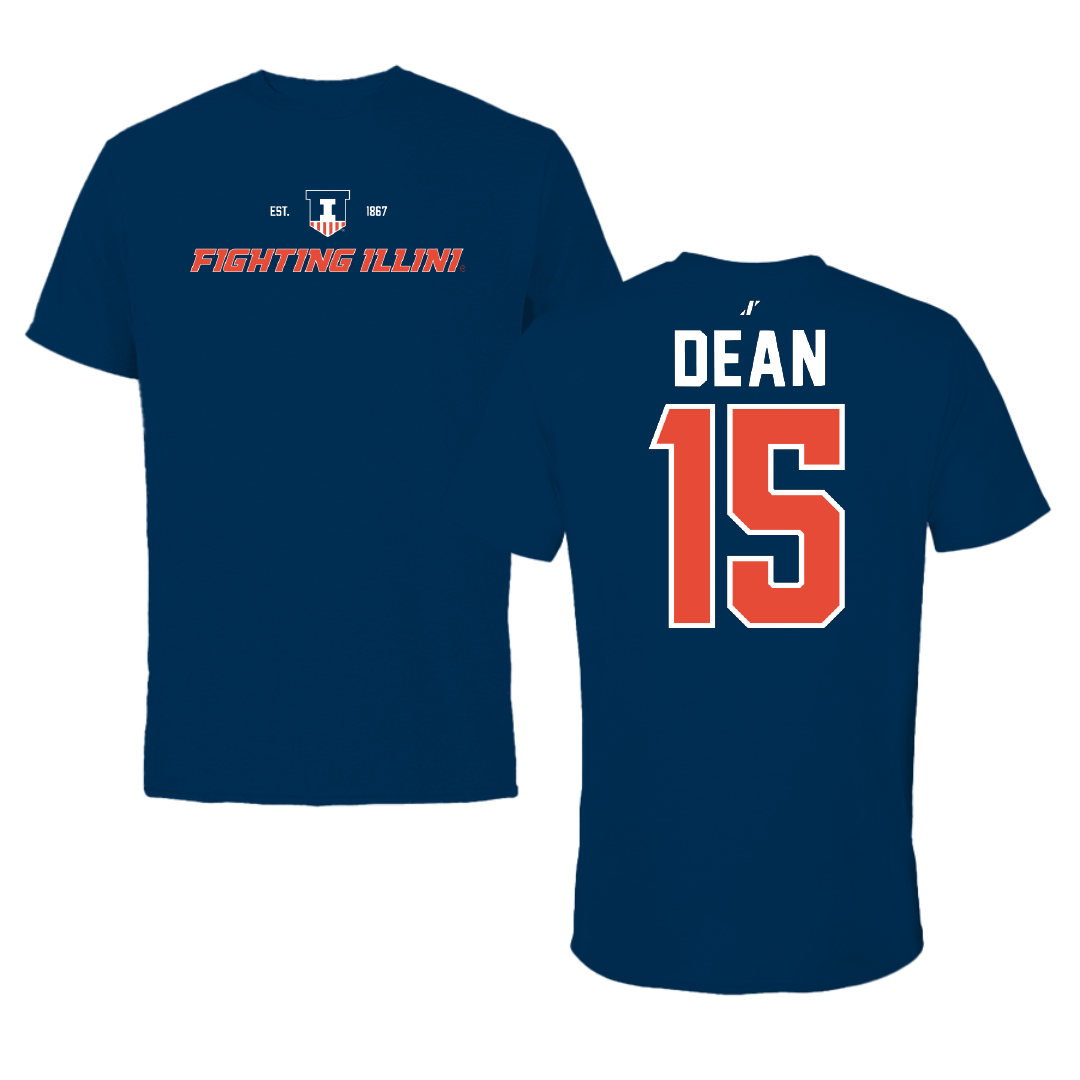 University of Illinois Volleyball Navy General Performance Tee - #15 Gabby Dean