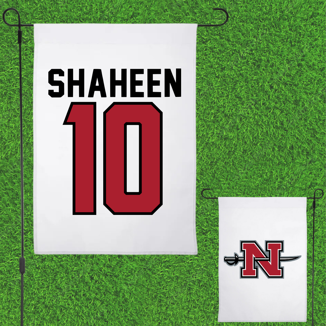 Nicholls State University Football White Garden Flag - #10 Hayden Shaheen