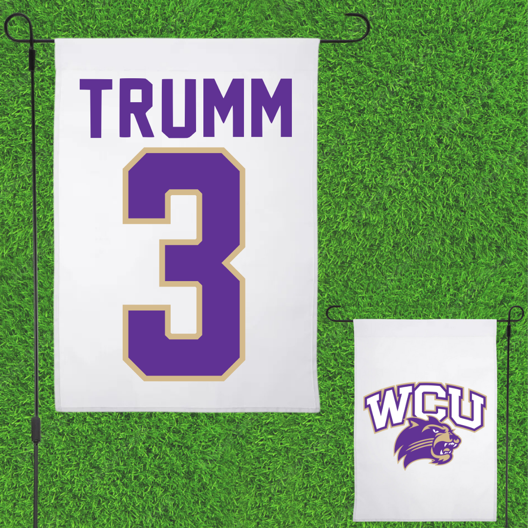 Western Carolina University Basketball White Garden Flag - #3 Reagan Trumm